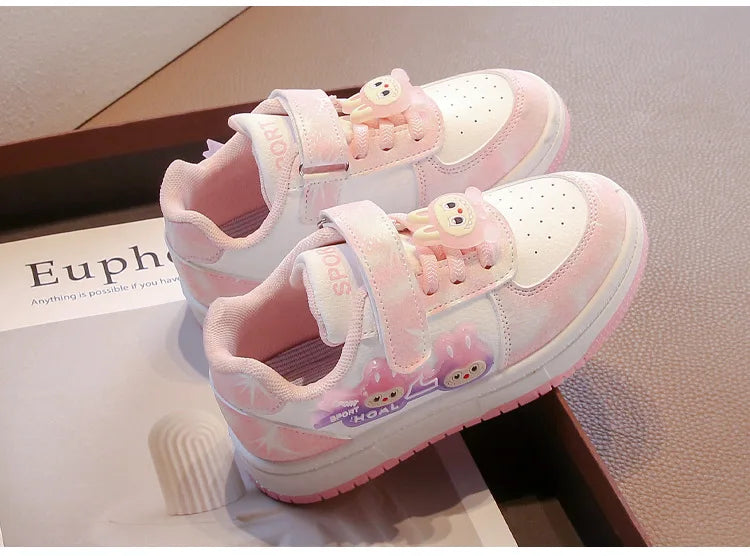 New Children's Sneakers 2025 Spring  Autumn Comfortable Breathable Girls' Sports Shoes Cute Cartoon Non-slip Skateboarding Shoes