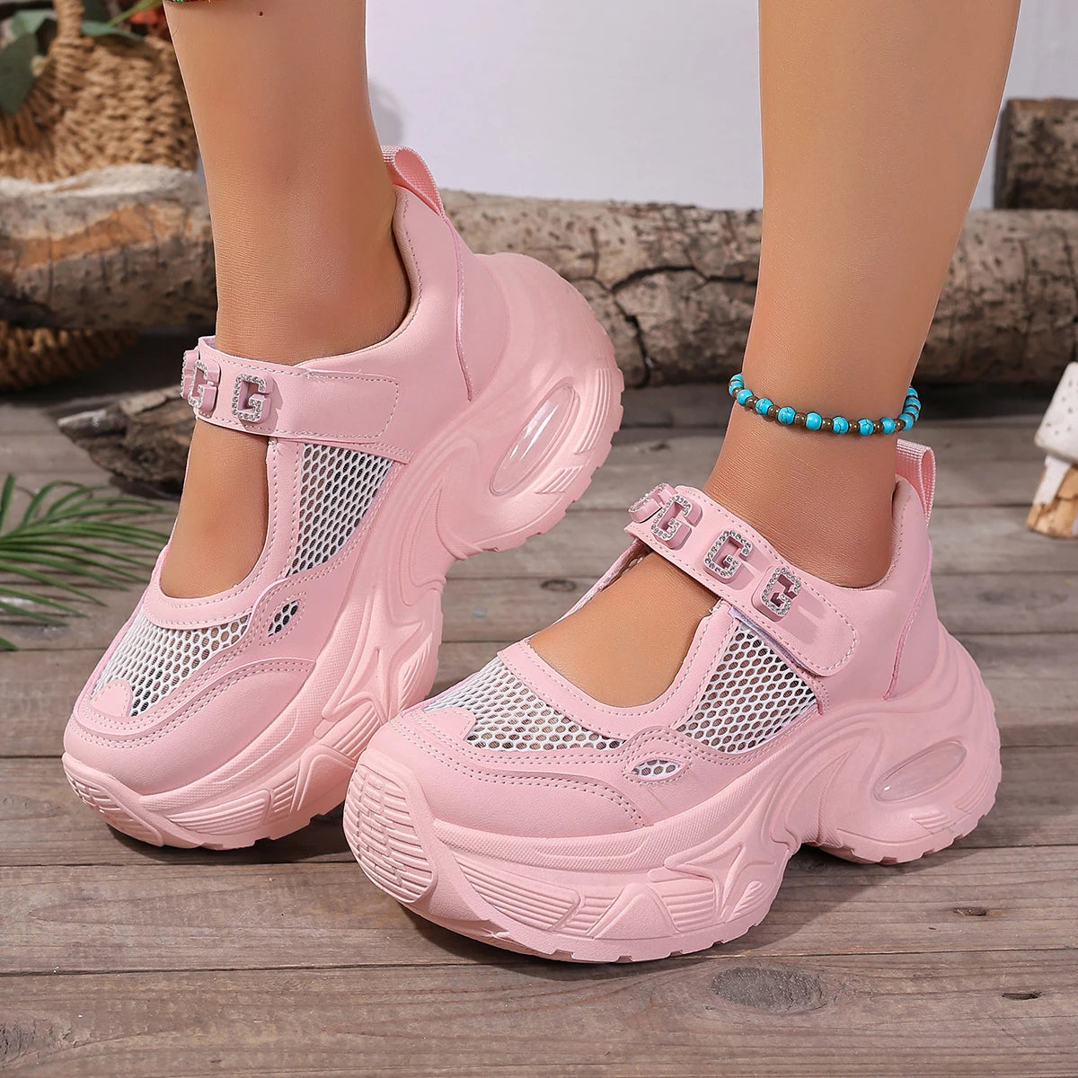 Women Sneakers High Quality Summer Breathable Platform Casual Sneakers Women Height Increased Thick Sole Vulcanized Shoes Women