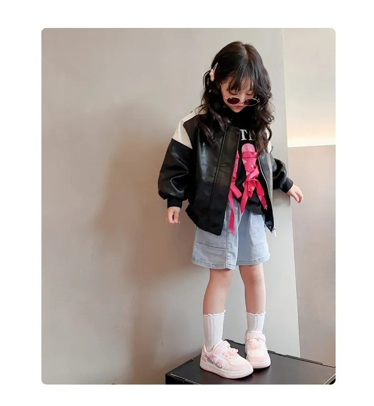 New Children's Sneakers 2025 Spring  Autumn Comfortable Breathable Girls' Sports Shoes Cute Cartoon Non-slip Skateboarding Shoes