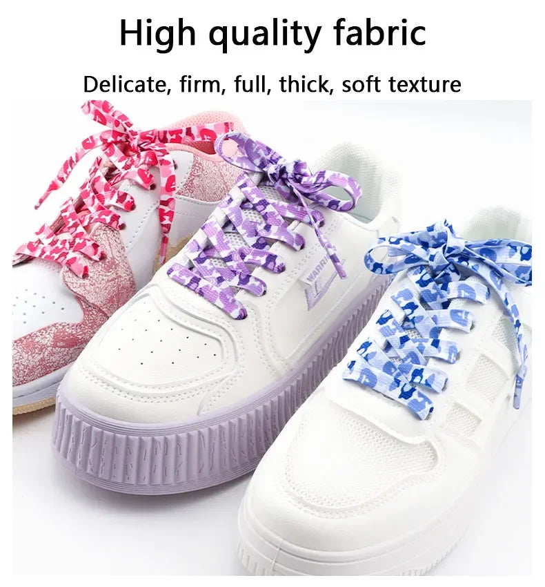 Colorful Shoelaces Camouflage Print Flat Shoe Laces For Sneakers AJ1&AF1 Boot Men And Women Leisure Shoestring Accessories