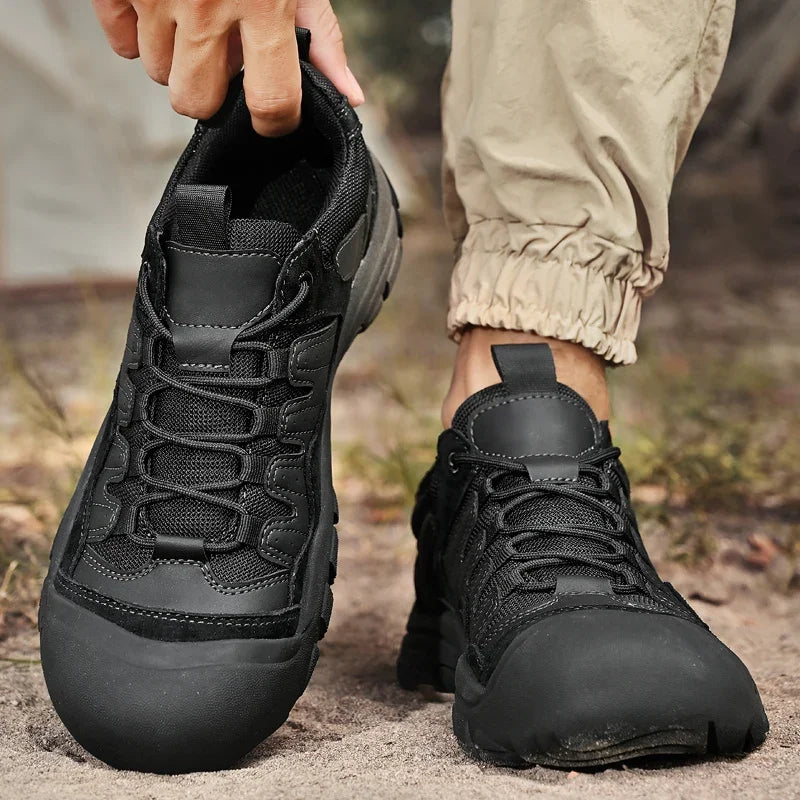 Non-Slip Outdoor Male Sneakers New Suede Leather Treking Footwear for Men Casual Hiking Shoes Travel Climbing Camping Trainers