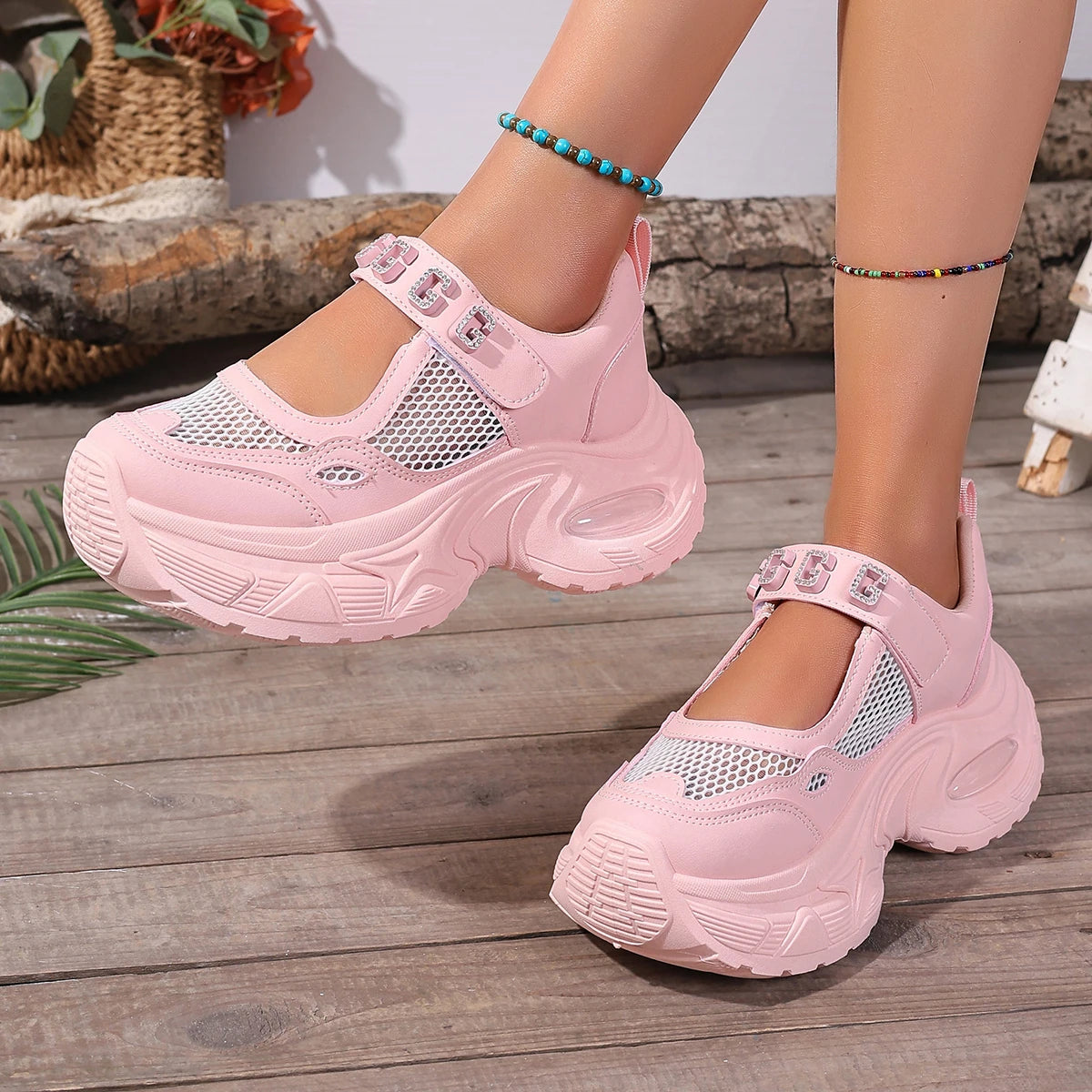 Women Sneakers High Quality Summer Breathable Platform Casual Sneakers Women Height Increased Thick Sole Vulcanized Shoes Women