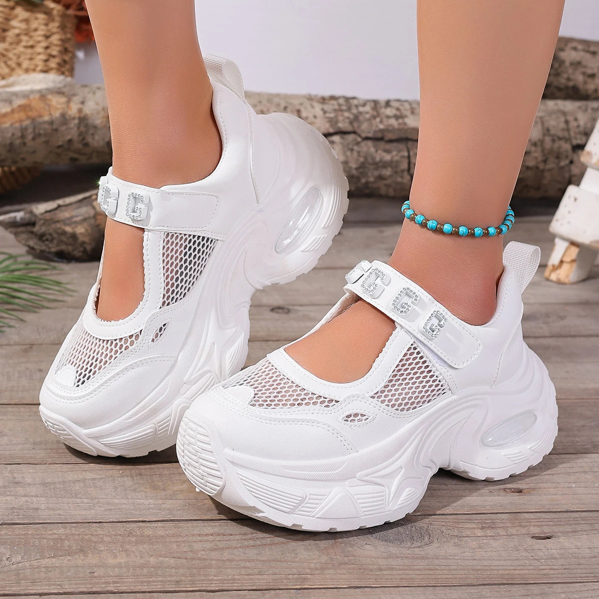 Women Sneakers High Quality Summer Breathable Platform Casual Sneakers Women Height Increased Thick Sole Vulcanized Shoes Women