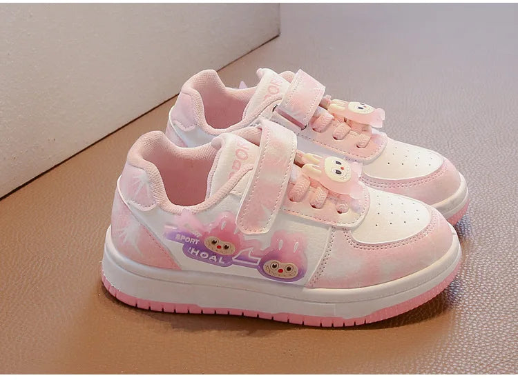 New Children's Sneakers 2025 Spring  Autumn Comfortable Breathable Girls' Sports Shoes Cute Cartoon Non-slip Skateboarding Shoes