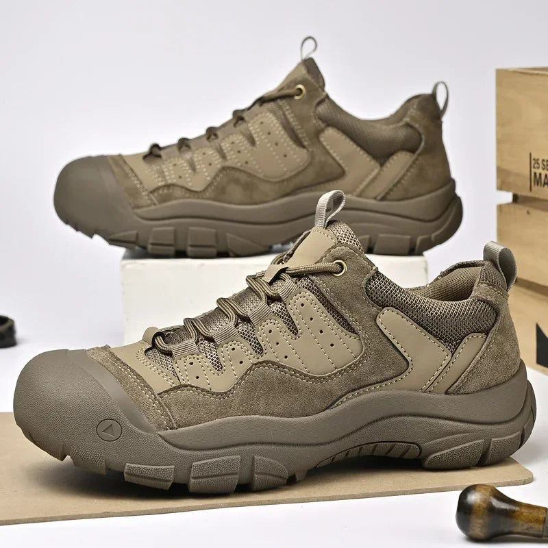 Non-Slip Outdoor Male Sneakers New Suede Leather Treking Footwear for Men Casual Hiking Shoes Travel Climbing Camping Trainers