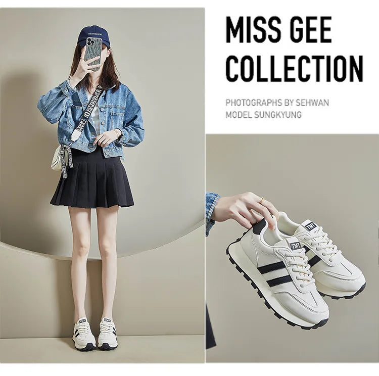 Women's Sneakers Luxury Leather Casual Shoes New Tennis Training Shoes for Women Platform Heighten Vulcanize Shoes Zapatos Mujer