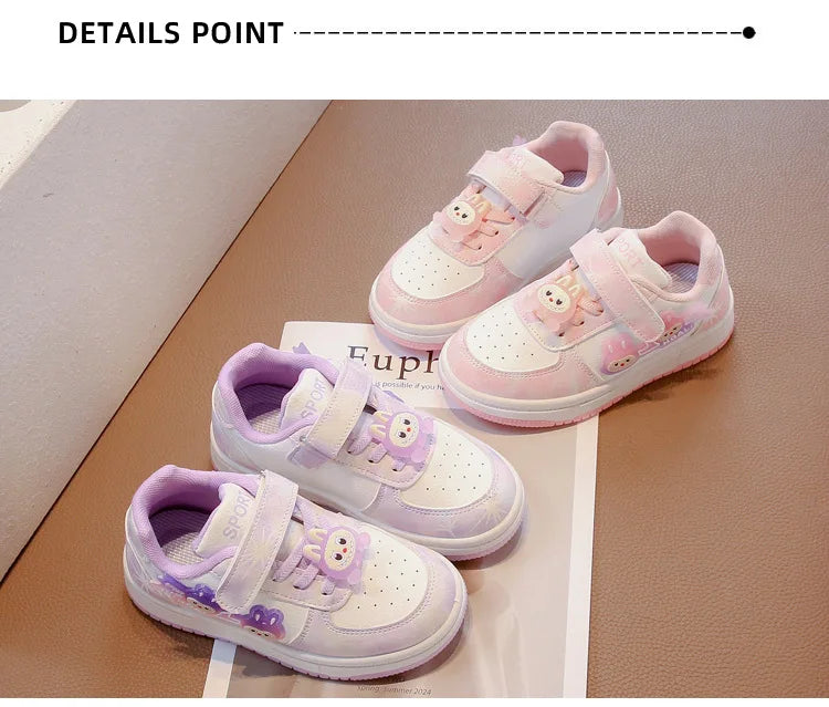 New Children's Sneakers 2025 Spring  Autumn Comfortable Breathable Girls' Sports Shoes Cute Cartoon Non-slip Skateboarding Shoes