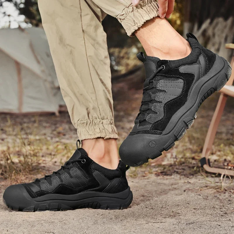Non-Slip Outdoor Male Sneakers New Suede Leather Treking Footwear for Men Casual Hiking Shoes Travel Climbing Camping Trainers