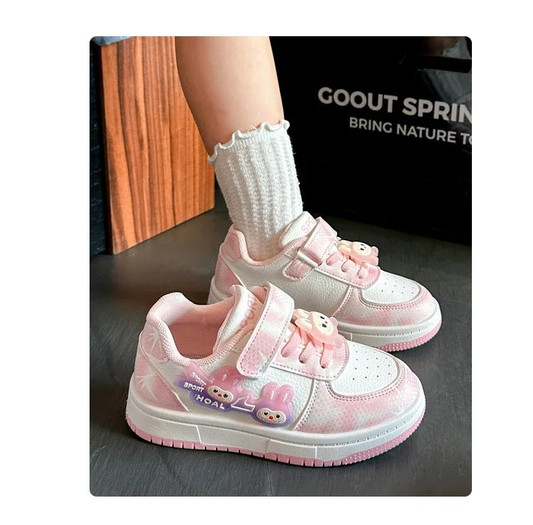 New Children's Sneakers 2025 Spring  Autumn Comfortable Breathable Girls' Sports Shoes Cute Cartoon Non-slip Skateboarding Shoes