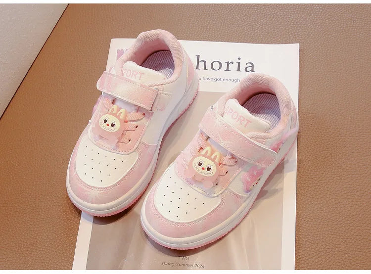 New Children's Sneakers 2025 Spring  Autumn Comfortable Breathable Girls' Sports Shoes Cute Cartoon Non-slip Skateboarding Shoes